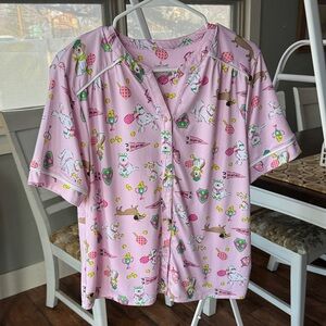 Cuddl Duds Pink Dog Print Pajama Top